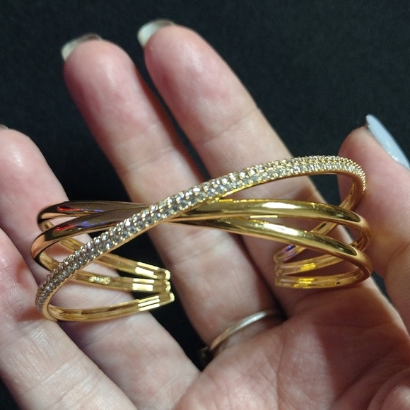 Gold Rhinestone Abalone Bracelet Set - Picture 7 of 11